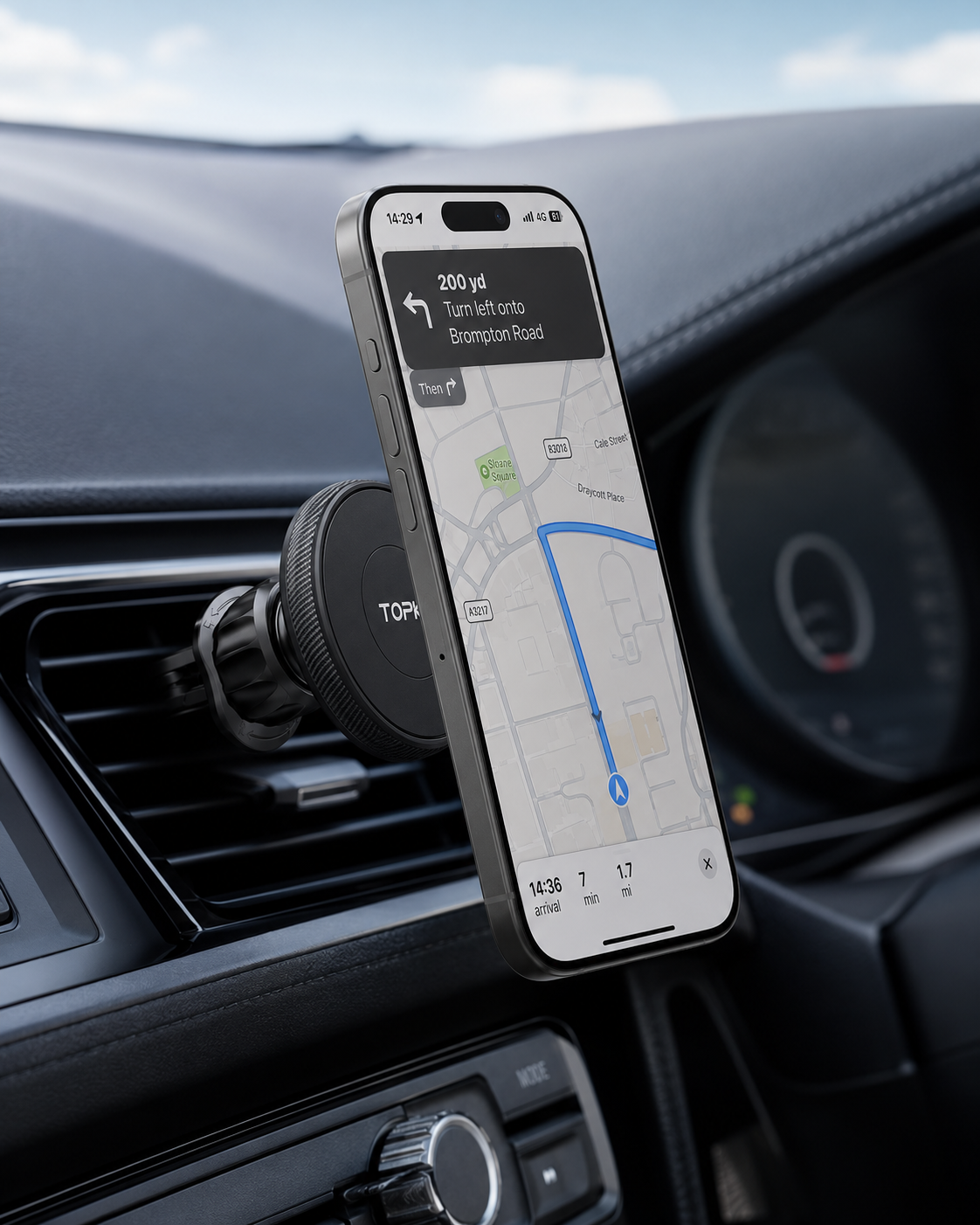MagSafe Car Mount — Snap. Drive. Done.